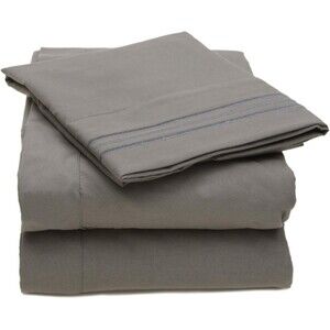Sweet Home Collection 1800 Count 4 Piece Bed Sheet Set Full Gray Microfiber NEW